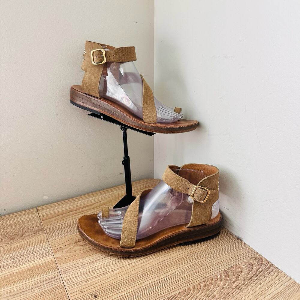 Calleen Cordero Brown Suede Strappy Sandals Women’s Size 8.5
